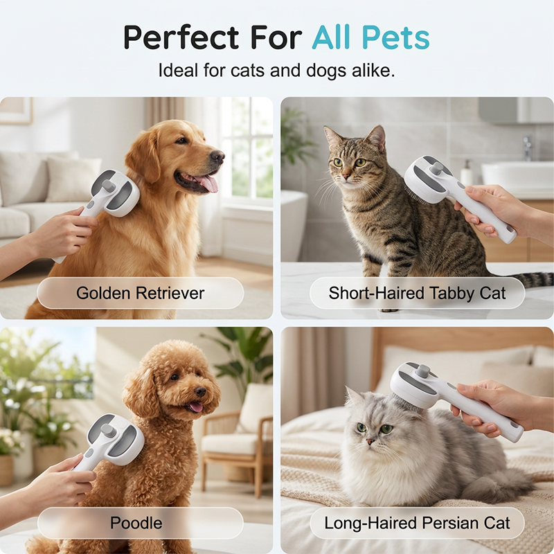 ⏰🔥LIMITED TIME 50% OFF! 🐾 Pet Grooming Brush with Electronic Mist Spray