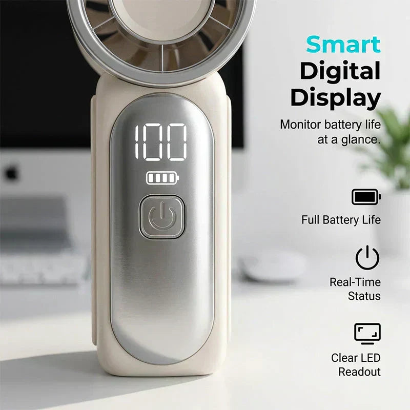 🥳2026 HOT SALE🥳💨❄️ 50% OFF! Turbo Handheld Fan – 16900 RPM, 6 speeds, LED display. 🌬️✨