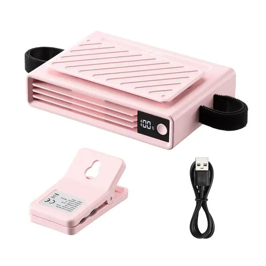 2026 Car Seat Fan Sunvisor Clip Fan, USB Rechargeable Fan with LED Display, 360° Rotation, 100 Speeds Adjustment, Detachable Clip, Magic Tape, 20Hr 3000mAh Battery Summer Fan for Car Baby Stroller Backseat
