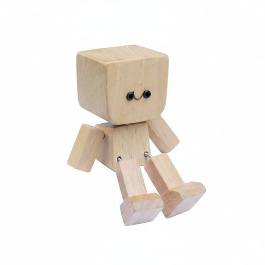 🔥Charming Little Swaying Wooden Figure & 12PCS Magnetic Expressions