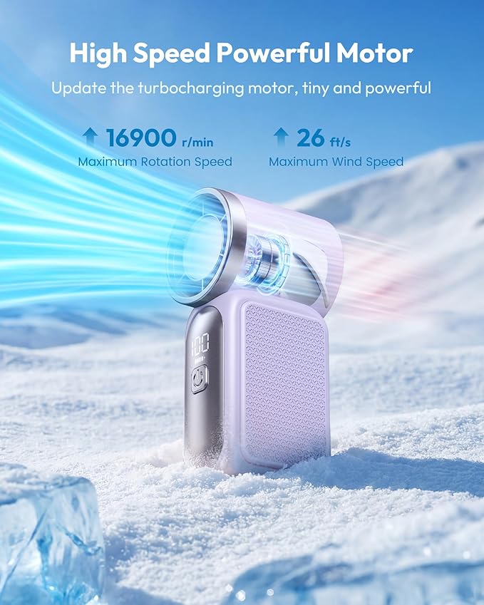🥳2026 HOT SALE🥳💨❄️ 50% OFF! Turbo Handheld Fan – 16900 RPM, 6 speeds, LED display.  🌬️✨