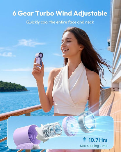 🥳2026 HOT SALE🥳💨❄️ 50% OFF! Turbo Handheld Fan – 16900 RPM, 6 speeds, LED display.  🌬️✨