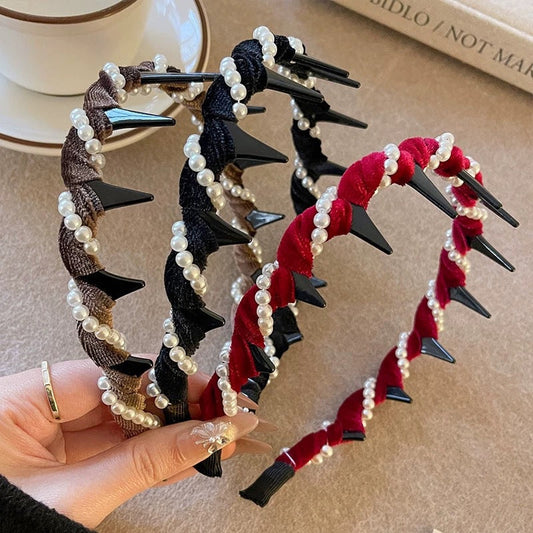 Vintage High Cranium Artificial Pearl Hairband