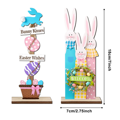 💥50% Off ✨Stacked Bunny Easter Wooden Table Decor 🐰 Hop Into The Easter Spirit! 🌸