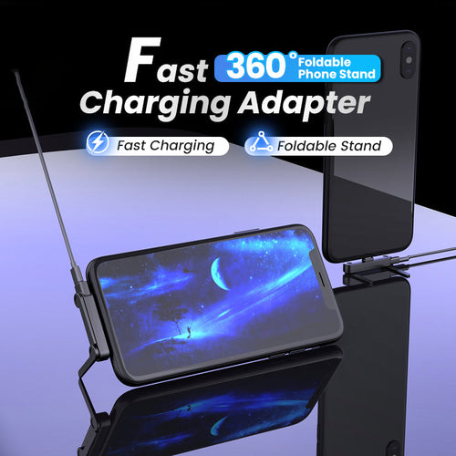 ⏰🔥LIMITED TIME 50% OFF! 🔋 Fast-Charging Adapter with 360° Rotating Phone Mount – Hands-Free, Universal Fit & Compact Design 📱⚡✨