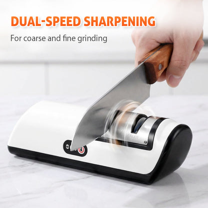 🍳Electric Knife Sharpener with 2-Speed Modes⚡Kitchen Knives Like New – Sharp In Seconds ✨