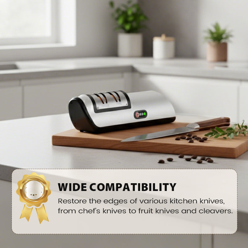 🍳Electric Knife Sharpener with 2-Speed Modes⚡Kitchen Knives Like New – Sharp In Seconds ✨