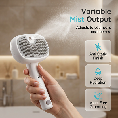 ⏰🔥LIMITED TIME 50% OFF! 🐾 Pet Grooming Brush with Electronic Mist Spray