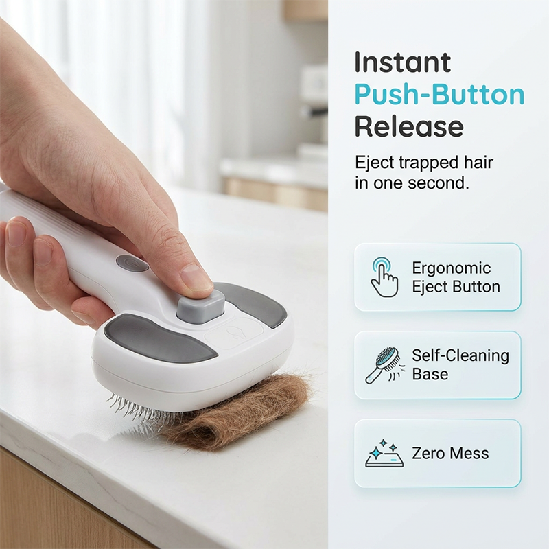 ⏰🔥LIMITED TIME 50% OFF! 🐾 Pet Grooming Brush with Electronic Mist Spray