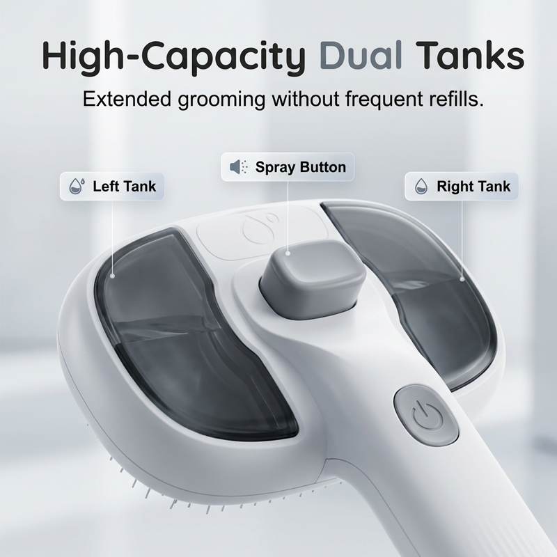 ⏰🔥LIMITED TIME 50% OFF! 🐾 Pet Grooming Brush with Electronic Mist Spray