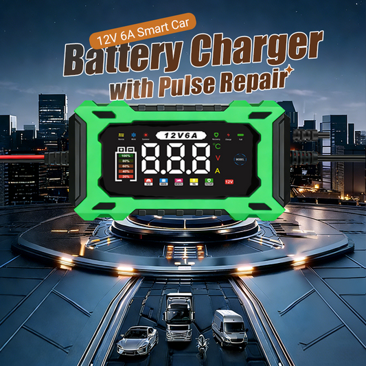🔋12V 6A Smart Car Battery Charger – Pulse Repair Technology, Auto Maintain & Desulfation