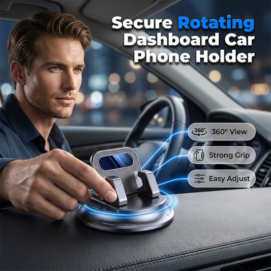 🚗 50% OFF NOW!📱 Rotating Dashboard Car Phone Holder – 360° Adjustable & Anti-Slip – Hands-Free Phone Mount 🛡️