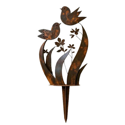 ⏳Time-Limited Special⏰Rustic Bird & Flower Metal Garden Stake