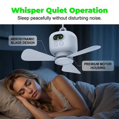 ⏳🔥LIMITED-TIME 50% OFF! 🌬️ Rechargeable Ceiling Fan with LED Lights – Cool & Bright Anywhere ✨