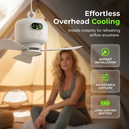 ⏳🔥LIMITED-TIME 50% OFF! 🌬️ Rechargeable Ceiling Fan with LED Lights – Cool & Bright Anywhere ✨