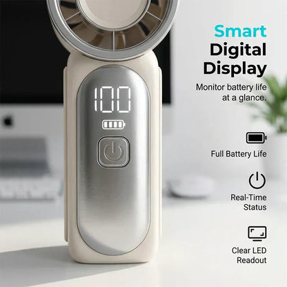 🥳2026 HOT SALE🥳💨❄️ 50% OFF! Turbo Handheld Fan – 16900 RPM, 6 speeds, LED display.  🌬️✨