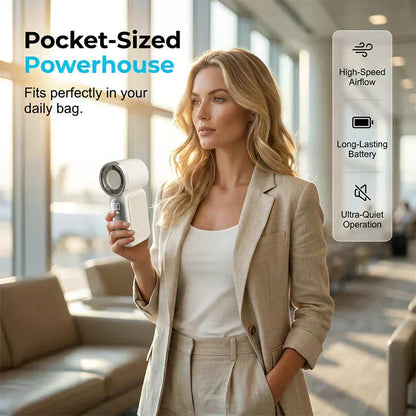 🥳2026 HOT SALE🥳💨❄️ 50% OFF! Turbo Handheld Fan – 16900 RPM, 6 speeds, LED display.  🌬️✨