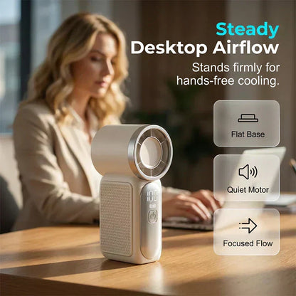 🥳2026 HOT SALE🥳💨❄️ 50% OFF! Turbo Handheld Fan – 16900 RPM, 6 speeds, LED display.  🌬️✨