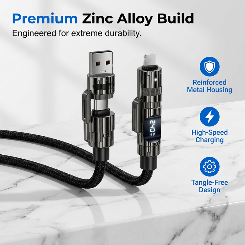 🔥Limited-time offer-Smart Digital Display 4-in-1 Charging Cable