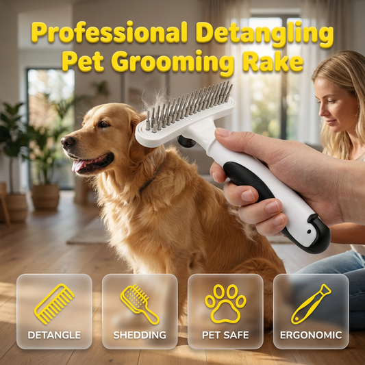 🔥Hot Deals-Professional Detangling Pet Grooming Rake